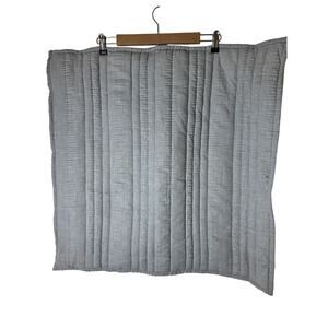 DKNY Gray Textured Quilted EURO Pillow Shams 26x26 Set of 2